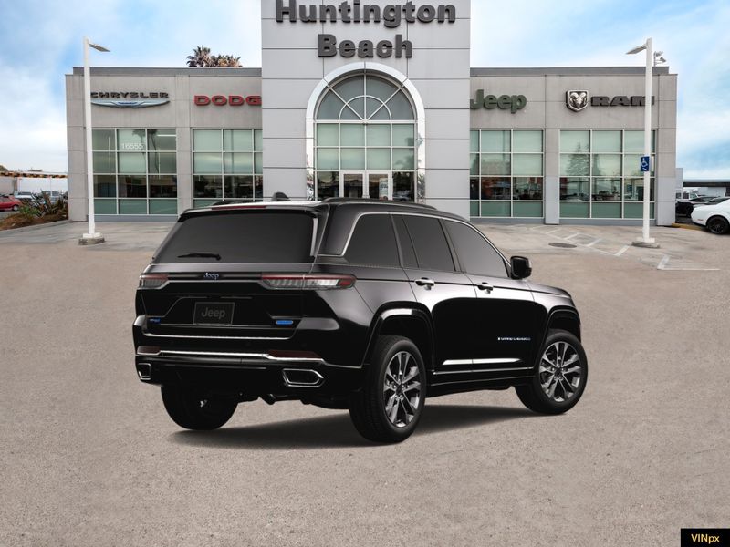 2023 Jeep Grand Cherokee 4xe Overland 4x4 in a Diamond Black Crystal Pearl Coat exterior color and Global Blackinterior. BEACH BLVD OF CARS beachblvdofcars.com 