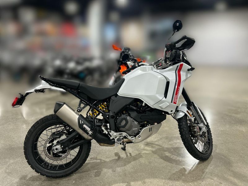 New 2025 Ducati Desertx  in a STAR WHITE SILK exterior color. Del Amo Motorsports of Redondo Beach (424) 390-7811 delamomotorsports.com 