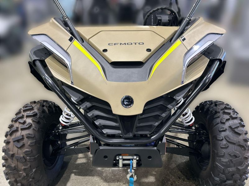 New 2024 CFMOTO ZFORCE 950 HO EX G1  in a DESERT TAN exterior color. Del Amo Motorsports of Redondo Beach (424) 390-7811 delamomotorsports.com 