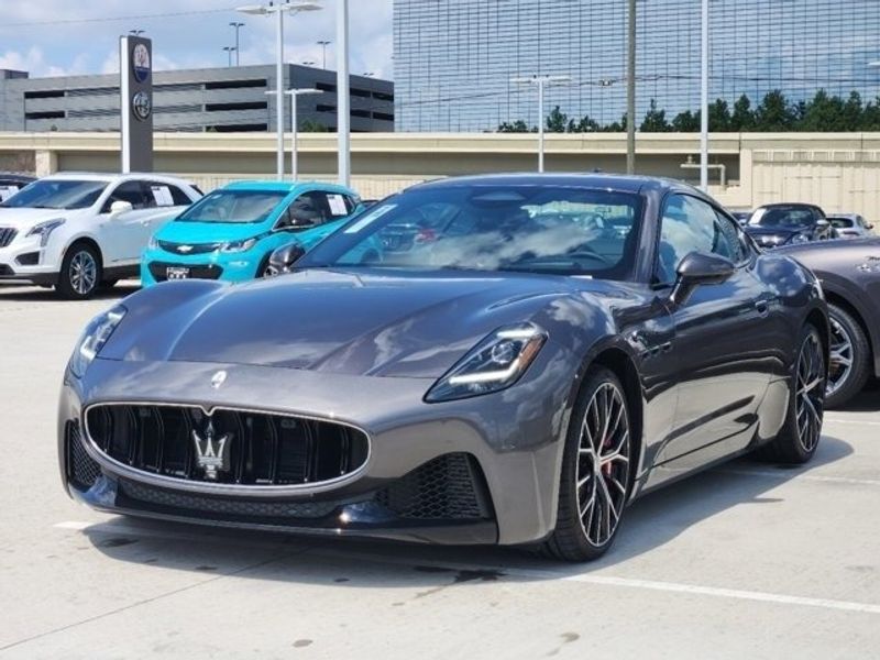 2024 Maserati GranTurismo Modena in a Grey exterior color and Nero/Nerointerior. Northside Imports Houston 281-475-4549 northsideimportshouston.com 