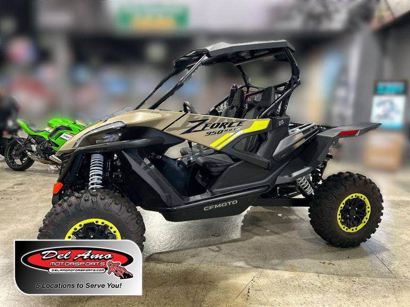 New 2024 CFMOTO ZFORCE 950 HO EX G1  in a DESERT TAN exterior color. Del Amo Motorsports of Redondo Beach (424) 390-7811 delamomotorsports.com 