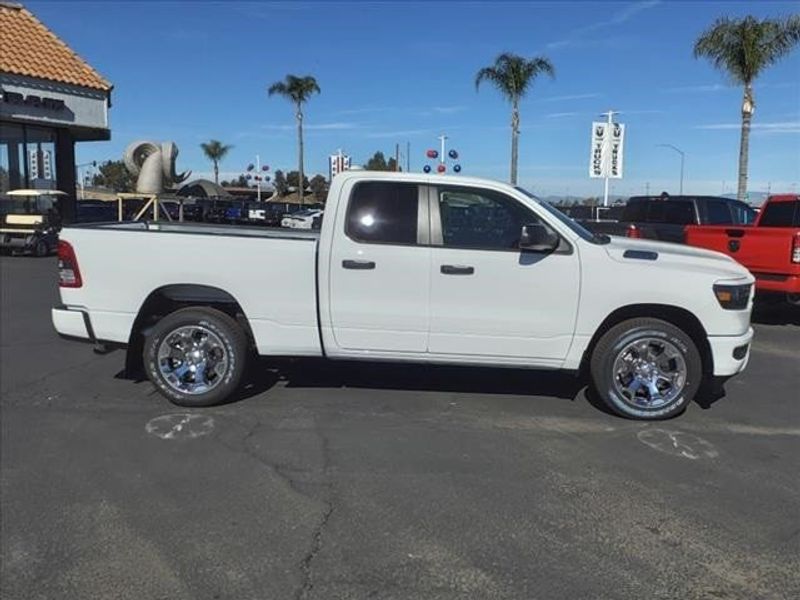 2024 RAM 1500 Tradesman in a Bright White Clear Coat exterior color and Blackinterior. Perris Valley Auto Center 951-657-6100 perrisvalleyautocenter.com 