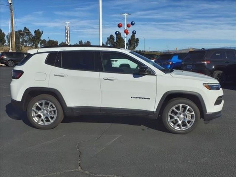 2024 Jeep Compass Latitude Lux in a Bright White Clear Coat exterior color and Blackinterior. Perris Valley Auto Center 951-657-6100 perrisvalleyautocenter.com 