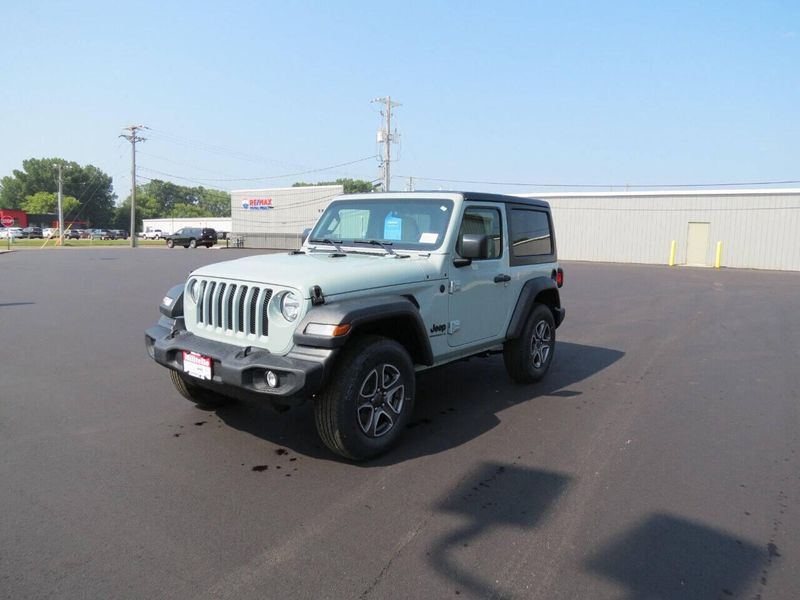 2023 Jeep Wrangler 2-door Sport S 4x4 in a Earl Clear Coat exterior color and Blackinterior. Militello Motors ​507-200-4344 militellomotors.net 