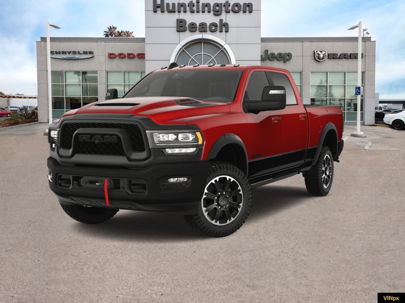 2023 RAM 2500 Power Wagon Rebel Crew Cab 4x4 in a Flame Red exterior color and Blackinterior. BEACH BLVD OF CARS beachblvdofcars.com 