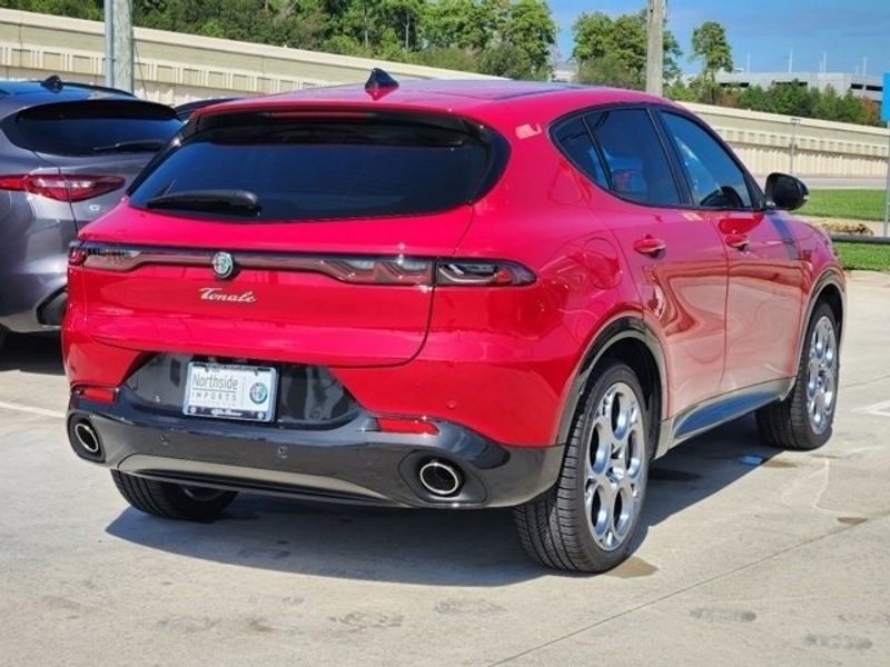 2024 Alfa Romeo Tonale Veloce in a Alfa Rosso exterior color and Blackinterior. Northside Imports Houston 281-475-4549 northsideimportshouston.com 