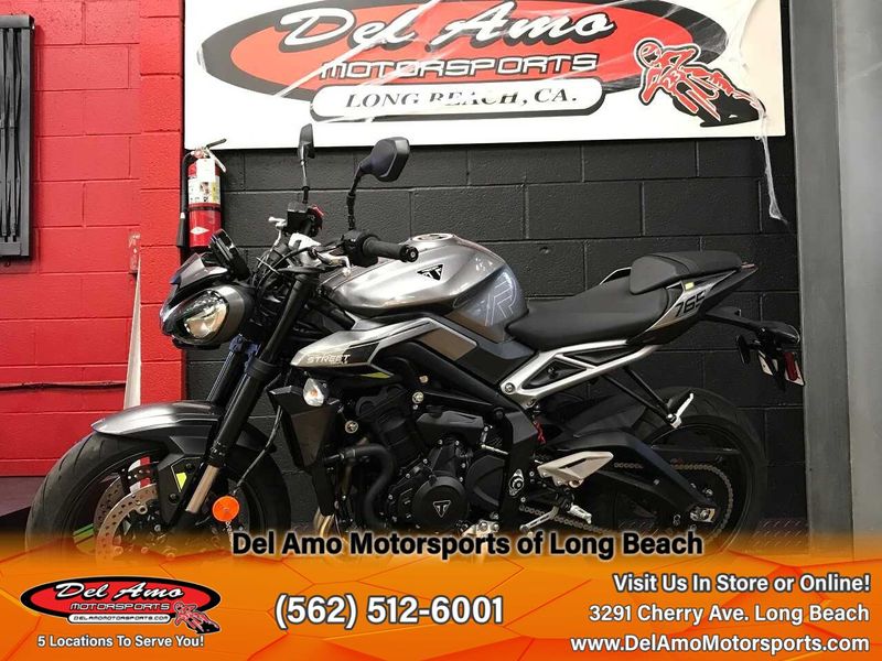 2024 Triumph STREET TRIPLE R 765  in a SILVER ICE exterior color. Del Amo Motorsports of Long Beach (562) 362-3160 delamomotorsports.com 