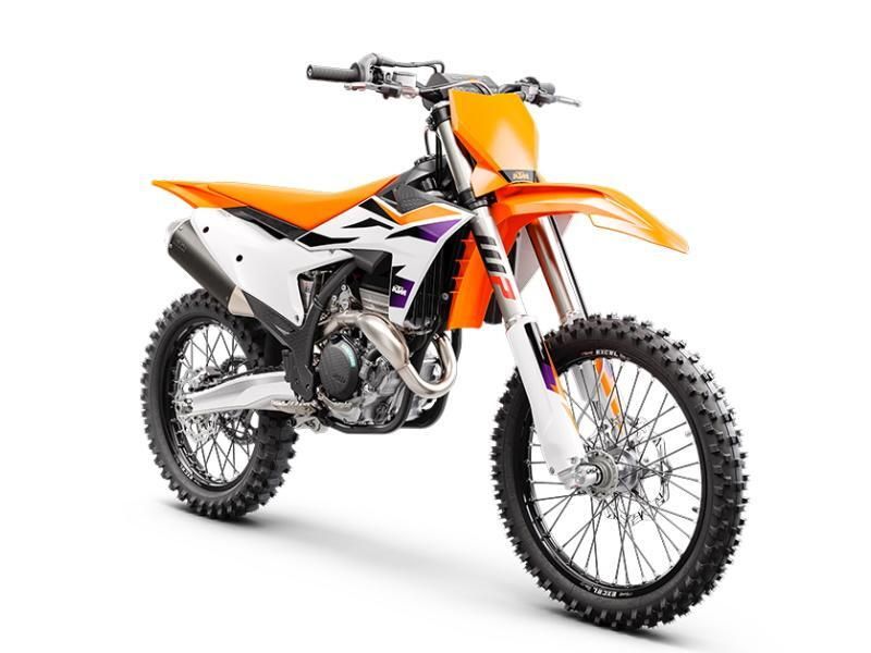 2024 KTM SX 350 F in a Orange exterior color. New England Powersports 978 338-8990 pixelmotiondemo.com 