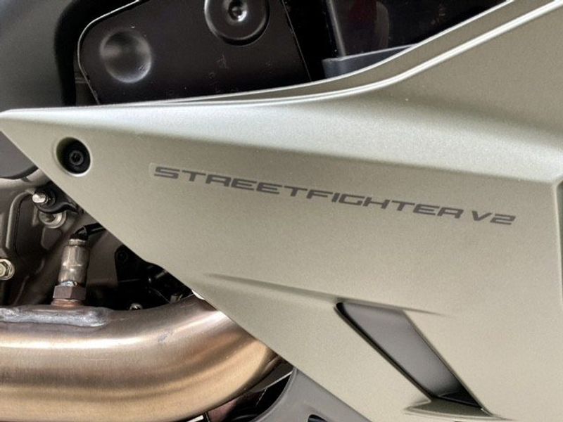 2023 Ducati Streetfighter V2 in a Storm Green exterior color. Motoworks Chicago 312-738-4269 motoworkschicago.com 