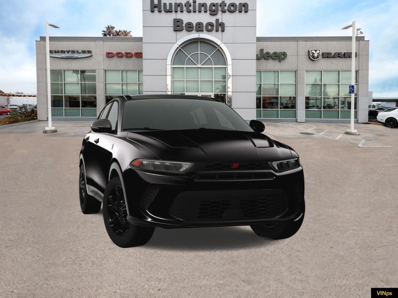 2024 Dodge Hornet R/T Plus AWD in a 8 Ball exterior color and Blackinterior. BEACH BLVD OF CARS beachblvdofcars.com 