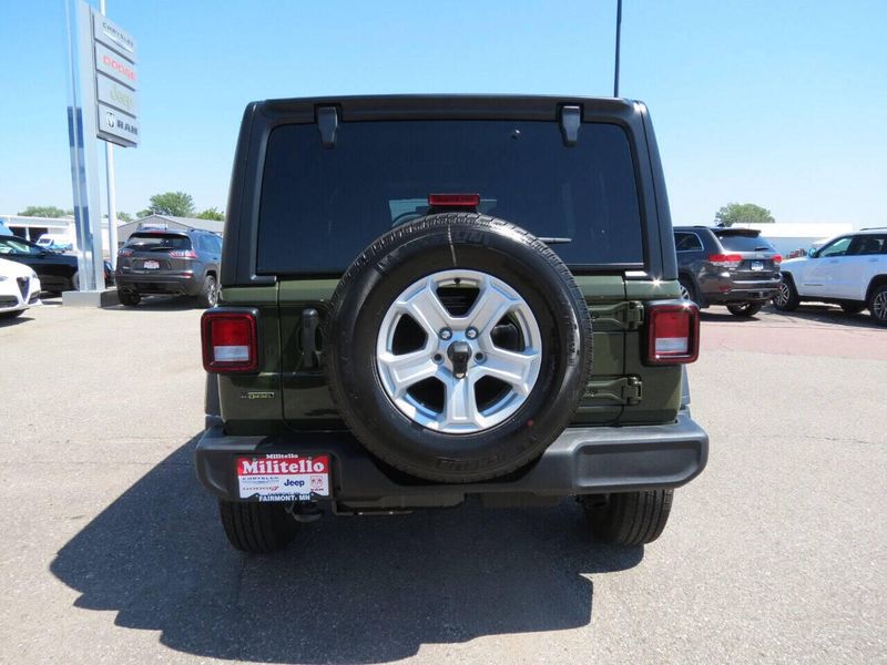 2022 Jeep Wrangler Unlimited Sport S 4x4 in a Sarge Green Clear Coat exterior color and Blackinterior. Militello Motors ​507-200-4344 militellomotors.net 