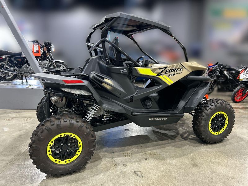 New 2024 CFMOTO ZFORCE 950 HO EX G1  in a DESERT TAN exterior color. Del Amo Motorsports of Redondo Beach (424) 390-7811 delamomotorsports.com 