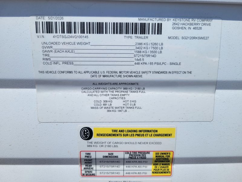 New 2027 KEYSTONE SPRINGDALE SG2120RKSWE Image 24