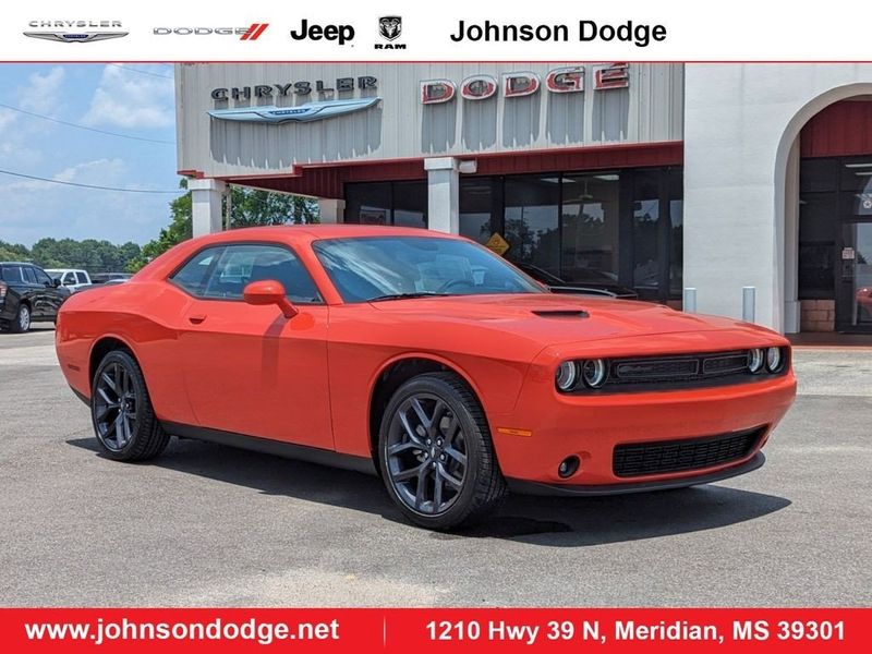 2023 Dodge Challenger SXT in a Go Mango exterior color and Blackinterior. Johnson Dodge 601-693-6343 pixelmotiondemo.com 