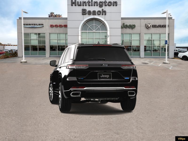 2023 Jeep Grand Cherokee 4xe Overland 4x4 in a Diamond Black Crystal Pearl Coat exterior color and Global Blackinterior. BEACH BLVD OF CARS beachblvdofcars.com 