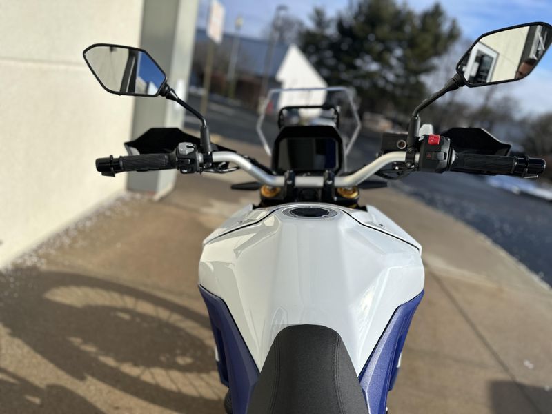 2024 Suzuki VStrom 800 Adventure in a WHITE exterior color. Cross Country Powersports 732-491-2900 crosscountrypowersports.com 