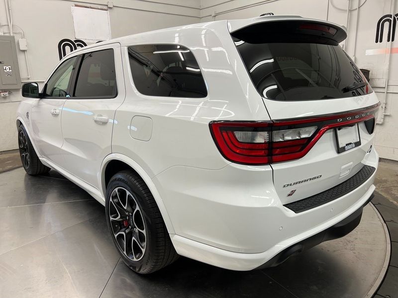 2023 Dodge Durango Srt Hellcat Plus Awd in a White Knuckle Clear Coat exterior color and Demonic Red/Blackinterior. Marina Auto Group (855) 564-8688 marinaautogroup.com 