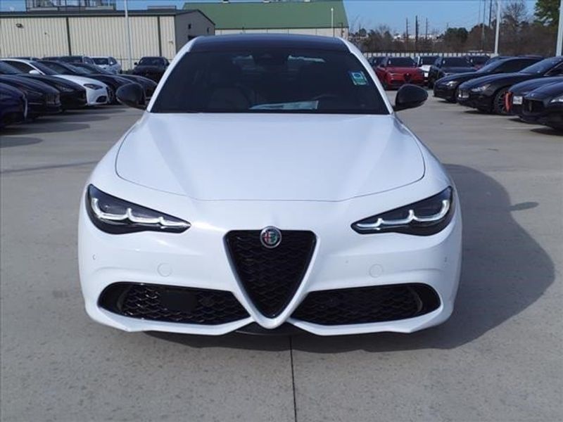 2024 Alfa Romeo Giulia Veloce in a Alfa White exterior color and Blackinterior. Northside Imports Houston 281-475-4549 northsideimportshouston.com 