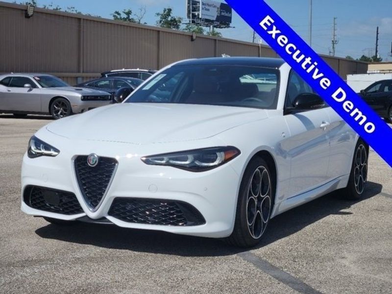 2024 Alfa Romeo Giulia Ti Rwd in a Alfa White exterior color and Saddle Browninterior. Northside Alfa Romeo of Houston 281-475-4549 alfaromeousaofnorthhouston.com 