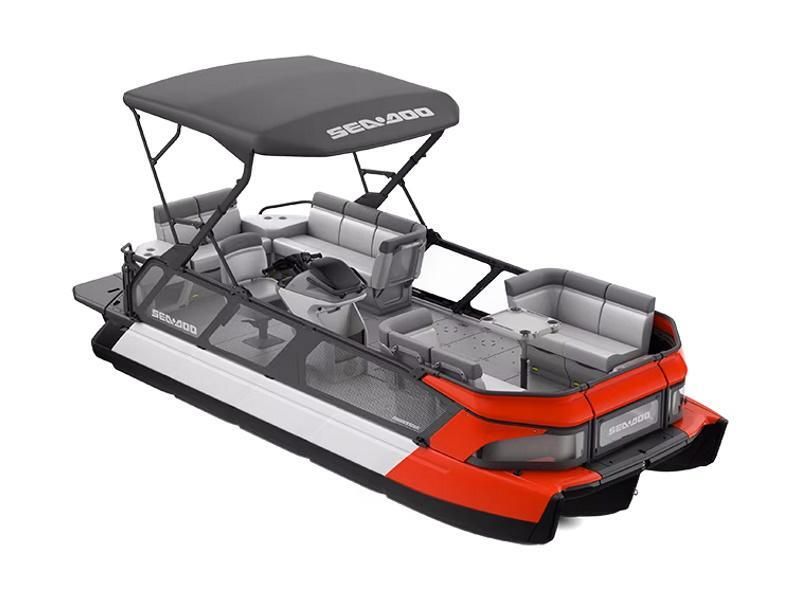2024 Seadoo PB SWT CRUISE 21 170 CAT  in a Lava Red exterior color. New England Powersports 978 338-8990 pixelmotiondemo.com 