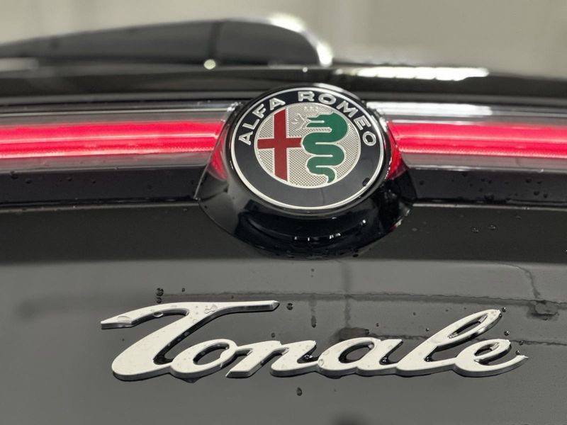 2024 Alfa Romeo Tonale Veloce Eawd in a Alfa Black exterior color and Black Heated Leatherinterior. Schmelz Countryside Alfa Romeo (651) 867-3222 schmelzalfaromeo.com 