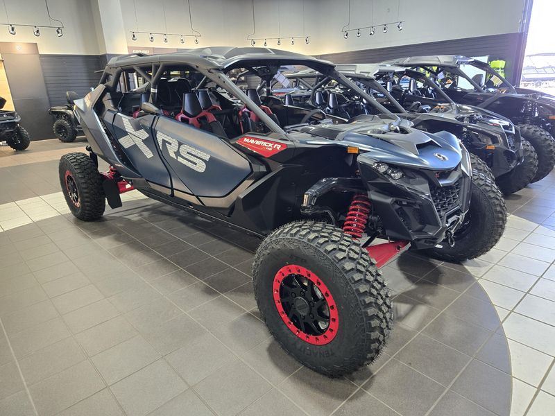 2025 Can-Am MAVERICK R MAX X RS 999T DCT DUSTY NAVY AND LEGION REDImage 2