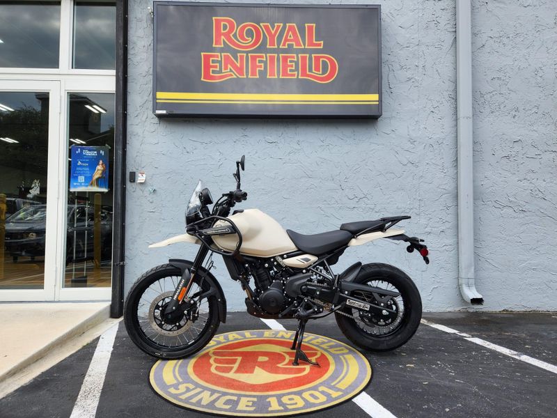 2025 Royal Enfield HIMALAYAN 450  in a KAZA BROWN exterior color. Royal Enfield Motorcycles of Miami (786) 845-0052 remotorcyclesofmiami.com 