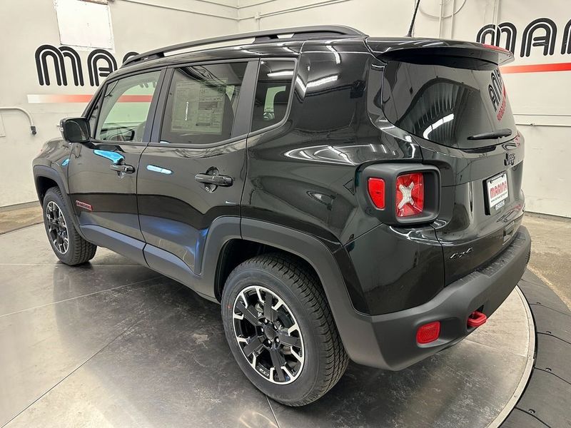 2023 Jeep Renegade Trailhawk 4x4 in a Black Clear Coat exterior color and Blackinterior. Marina Chrysler Dodge Jeep RAM (855) 616-8084 marinadodgeny.com 