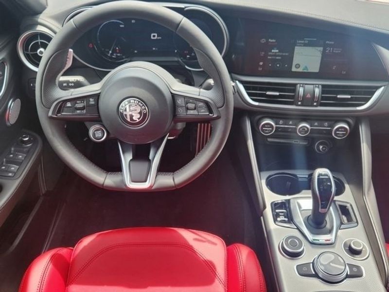 2024 Alfa Romeo Giulia Veloce Rwd in a Vulcano Black Metallic exterior color and Blackinterior. Northside Alfa Romeo of Houston 281-475-4549 alfaromeousaofnorthhouston.com 