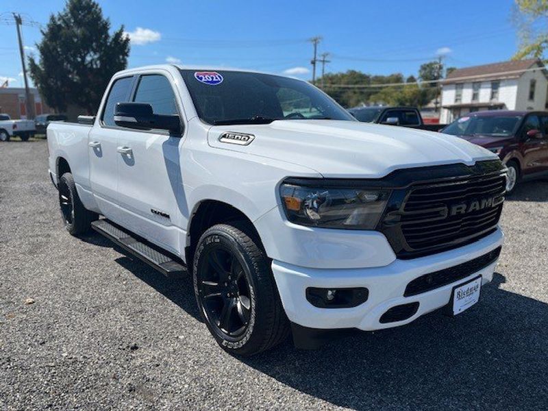 2021 RAM 1500  in a WHITE exterior color. Riedman Motors Co family owned since 1926 "From our lot, to your driveway" (765) 222-5358 riedmanmotors.net 