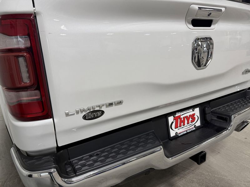 Used 2020 RAM 1500 Limited in a Ivory White Tri Coat Pearl Coat exterior color and Blackinterior. Thys Motor Company 319-318-6640 thysmotorco.com 