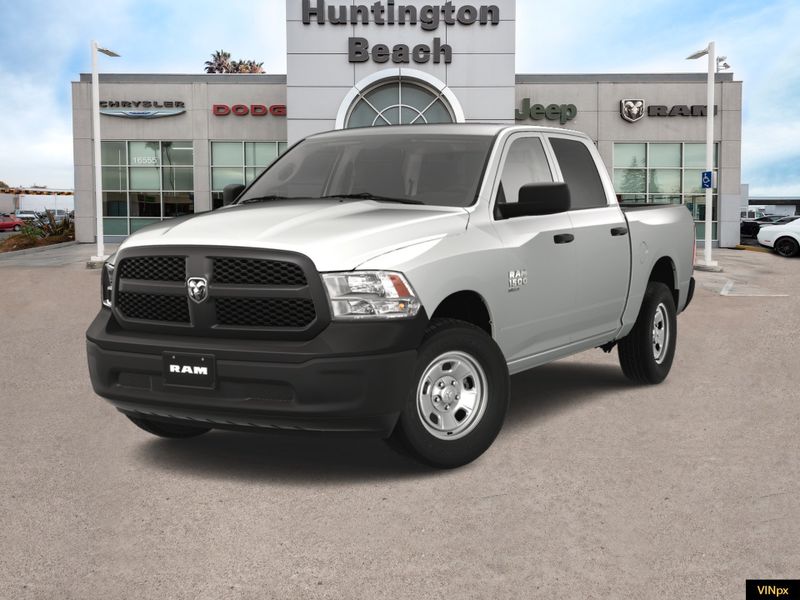 2023 RAM 1500 Classic Tradesman Crew Cab 4x4 in a Bright White exterior color and Blackinterior. BEACH BLVD OF CARS beachblvdofcars.com 