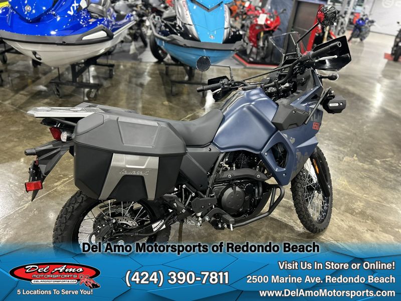 2024 Kawasaki KL650HRFAL-BU1  in a METALLIC MATTE TWILIGHT BLUE exterior color. Del Amo Motorsports of Redondo Beach (424) 304-1660 delamomotorsports.com 