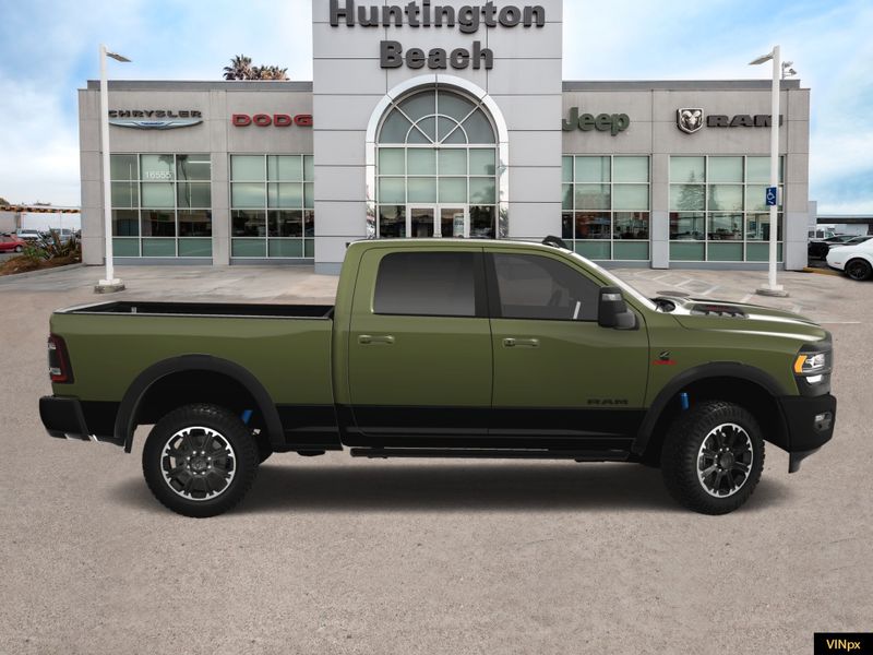 2024 RAM 2500 Power Wagon Crew Cab 4x4 in a Olive Green Pearl Coat exterior color and Blackinterior. BEACH BLVD OF CARS beachblvdofcars.com 