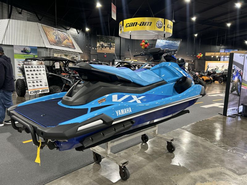 2025 Yamaha VX DELUXE W/AUDIO  in a CYAN/AZURE BLUE exterior color. Del Amo Motorsports of Redondo Beach (424) 390-7811 delamomotorsports.com 