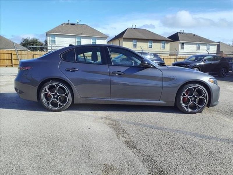 2024 Alfa Romeo Giulia Veloce in a Vesuvio Gray Metallic exterior color and Blackinterior. Northside Imports Houston 281-475-4549 northsideimportshouston.com 