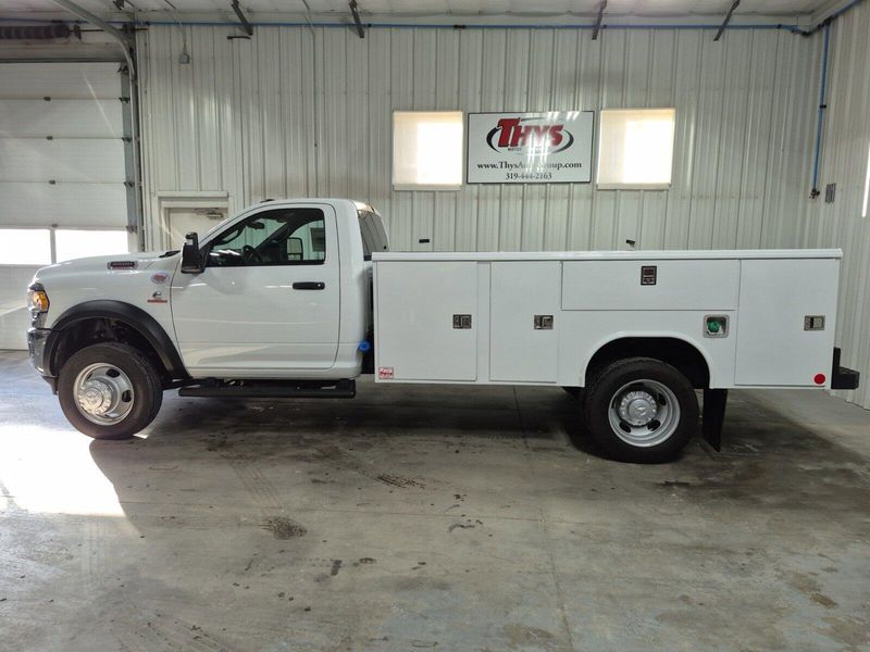 2024 RAM 5500 Chassis Cab Tradesman in a Bright White Clear Coat exterior color and Diesel Gray/Blackinterior. Thys Motor Company 319-318-6640 pixelmotiondemo.com 