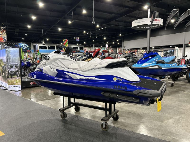 2025 Yamaha GP SVHO W/AUDIO  in a WHITE/RACING BLUE exterior color. Del Amo Motorsports of Redondo Beach (424) 390-7811 delamomotorsports.com 