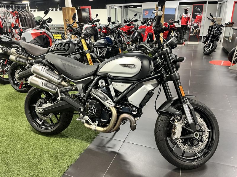 2023 Ducati SCRAMBLER 1100 DARK in a DARK STEALTH exterior color. Cross Country Cycle 201-288-0900 crosscountrycycle.net 