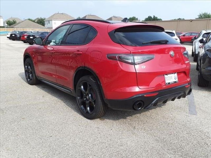 2024 Alfa Romeo Stelvio Veloce in a Alfa Rosso exterior color and Blackinterior. Northside Imports Houston 281-475-4549 northsideimportshouston.com 