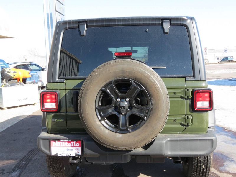 2022 Jeep Wrangler Unlimited Sport S 4x4 in a Sarge Green Clear Coat exterior color and Blackinterior. Militello Motors ​507-200-4344 militellomotors.net 