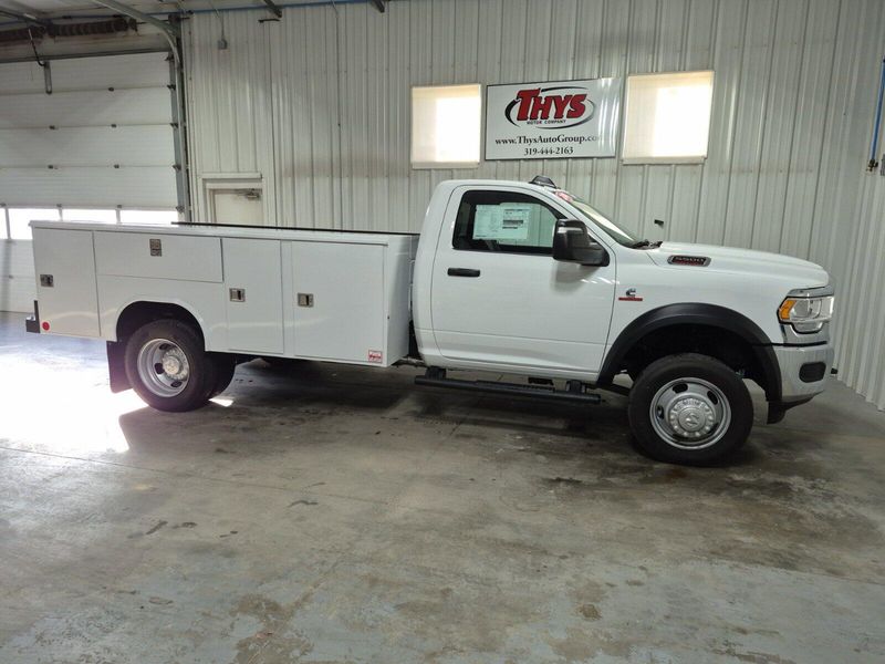 2024 RAM 5500 Chassis Cab Tradesman in a Bright White Clear Coat exterior color and Diesel Gray/Blackinterior. Thys Motor Company 319-318-6640 pixelmotiondemo.com