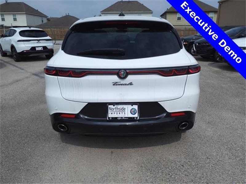 2024 Alfa Romeo Tonale Veloce in a Milano White exterior color and Blackinterior. Northside Imports Houston 281-475-4549 northsideimportshouston.com 