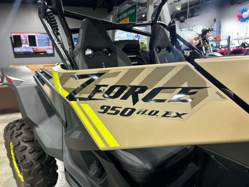 New 2024 CFMOTO ZFORCE 950 HO EX G1  in a DESERT TAN exterior color. Del Amo Motorsports of Redondo Beach (424) 390-7811 delamomotorsports.com 