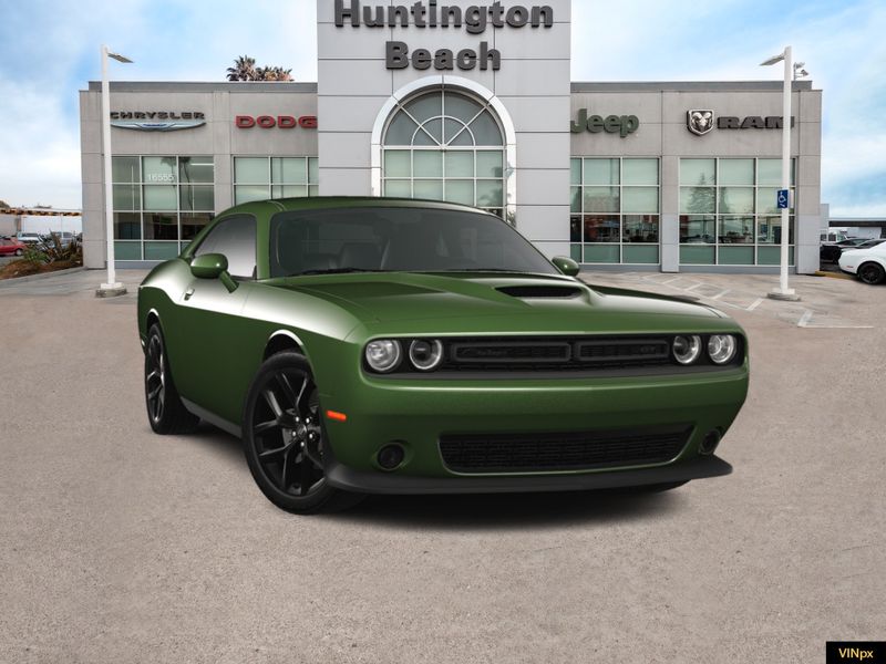 2023 Dodge Challenger GT in a F8 Green exterior color and Blackinterior. BEACH BLVD OF CARS beachblvdofcars.com 