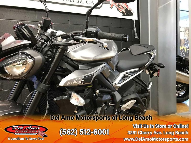 2024 Triumph STREET TRIPLE R 765  in a SILVER ICE exterior color. Del Amo Motorsports of Long Beach (562) 362-3160 delamomotorsports.com 