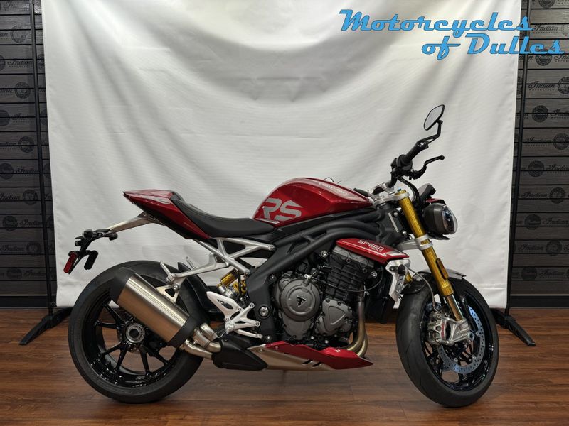 2024 Triumph Speed Triple 1200 RS  in a Carnival Red exterior color. Motorcycles of Dulles 571.934.4450 motorcyclesofdulles.com 