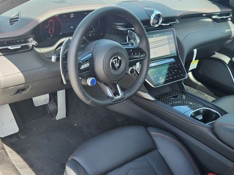 2024 Maserati GranTurismo Trofeo in a Grey exterior color and Black/Blackinterior. Northside Imports Houston 281-475-4549 northsideimportshouston.com 