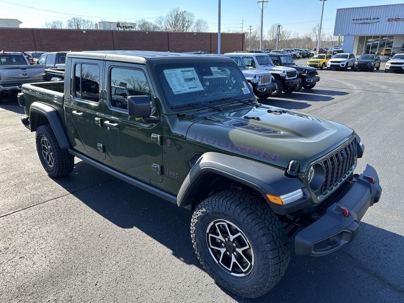 2024 Jeep Gladiator Rubicon 4x4 in a Sarge Green Clear Coat exterior color. Gupton Motors Inc 615-384-2886 guptonmotors.com 