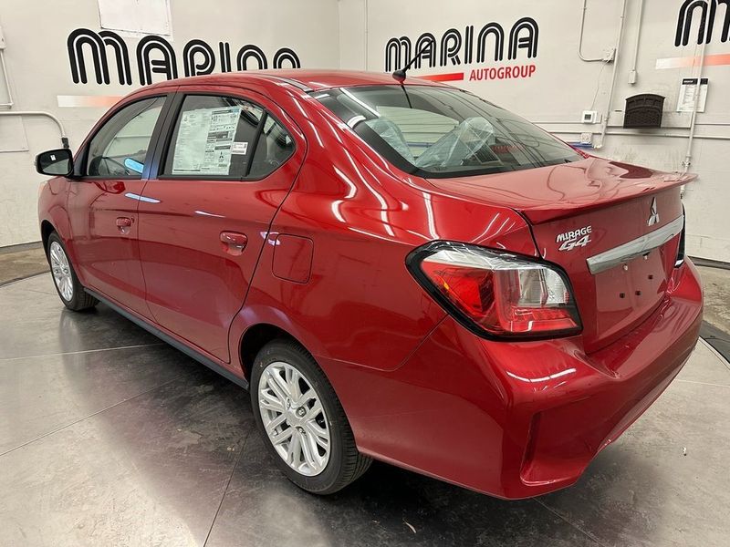 2024 Mitsubishi Mirage G4 SE in a Infrared Metallic exterior color and Blackinterior. Marina Auto Group (855) 564-8688 marinaautogroup.com 